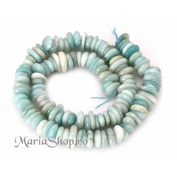 Agate rondele neregulate aquamarine