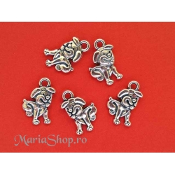 Charm argintiu catelus 17x11mm 3b