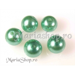 Perle sticla verde mint 8mm 10b