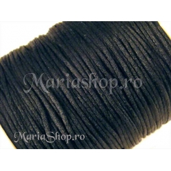 Snur satin negru 1mm 5m