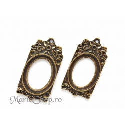 Pandantiv zamac baza cabochon 50x25 bz
