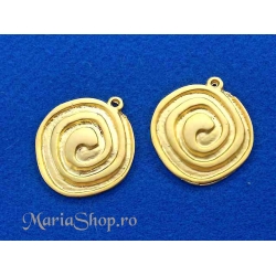 Pandantiv zamac aurit spirala 40x36mm