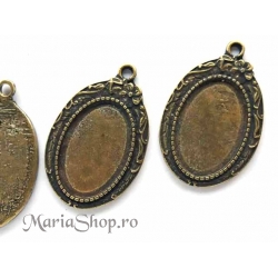 Pandantiv zamac baza cabochon 45x28 bz