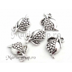 Charm argintiu rodie x2