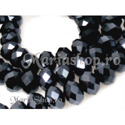 Cristale rondele negru hematit 8x6mm 5b