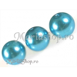 Perle sticla turcoaz inchis 12mm  10b