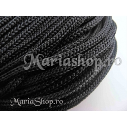Snur impletit negru 3mm 5m