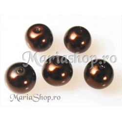 Perle sticla maro 8mm 10b