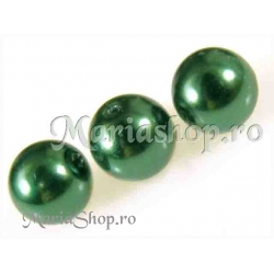 Perle sticla verde 10mm 10b