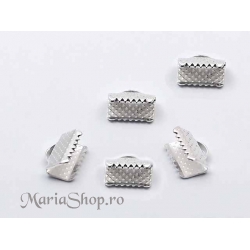 Conector-capat panglica argintiu 10mm 10b