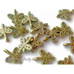 Charm mini libelula bronz x5