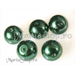 Perle sticla verde 8mm 10b