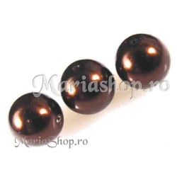 Perle sticla maro 12mm 10b