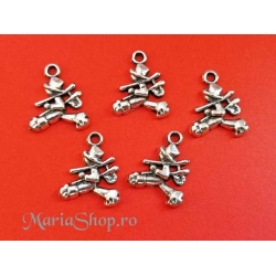 Charm argintiu antichizat cosar 15x12mm 3b