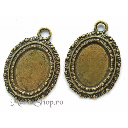 Pandantiv zamac baza cabochon 50x35 bz