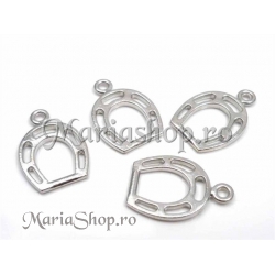 Charm potcoava argintie 22x15mm x3