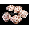 Margele acrilice alb-maro romb st 5b
